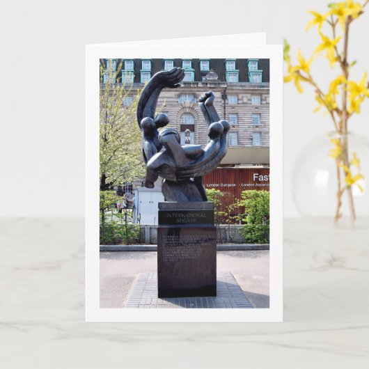 ジュビリーガーデンの国際旅団記念碑 カード (黄色い花)