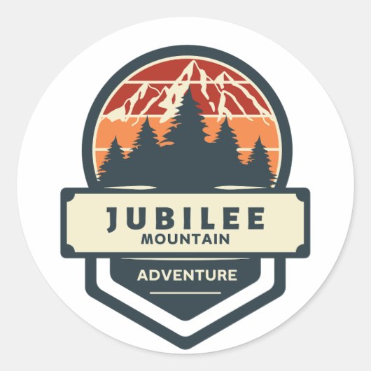 ジュビリー山のピーク登山とハイキング ラウンドシール (正面)