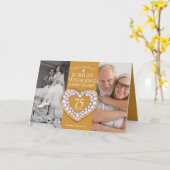 ジュビリー結婚の75周年の記念写真 カード (黄色い花)