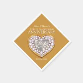 ジュビリー結婚75周年記念写真 スタンダードカクテルナプキン