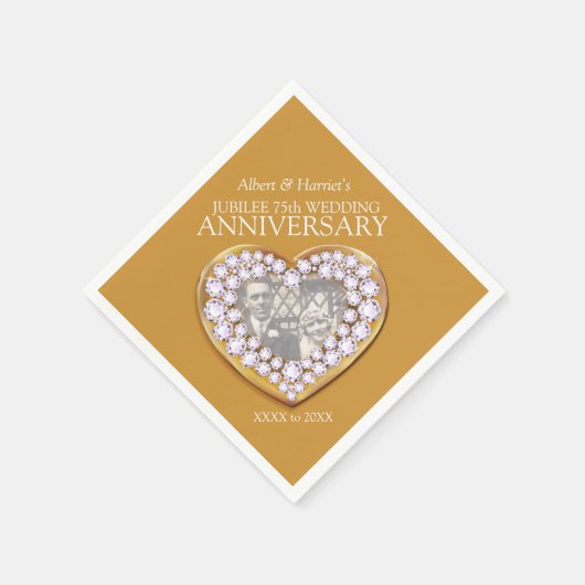 ジュビリー結婚75周年記念写真 スタンダードカクテルナプキン (角)
