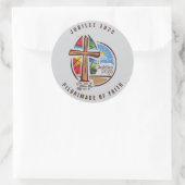 ジュビリー2025ステッカー、信仰の巡礼。 ラウンドシール (バッグ)