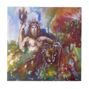 ジュピターおよびライオン、赤白青の茶色 タイル