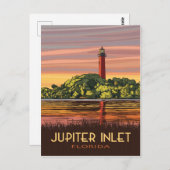 ジュピターインレットフロリダライトハウスヴィンテージスタイル ポストカード (正面/裏面)