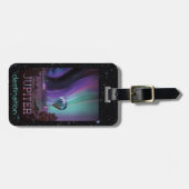 ジュピターオーロラ宇宙目的地の休暇広告 ラゲッジタグ (正面横)