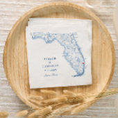 ジュピターフロリダの地図エレガントな結婚式 スタンダードカクテルナプキン