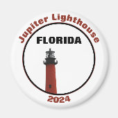 ジュピターフロリダライトハウスフォトグラフトホワイト マグネット (正面)