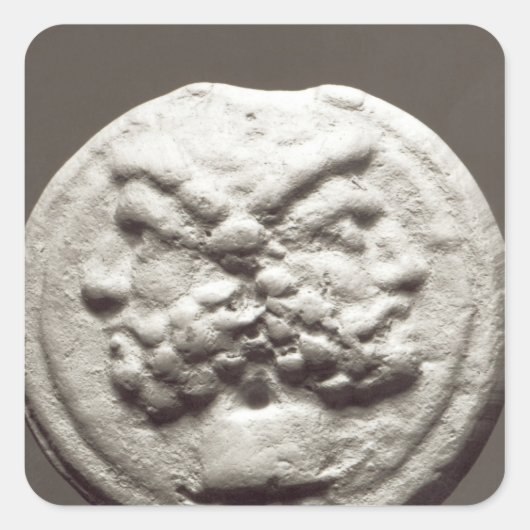 ジュピター島ヤヌスを描いた5枚のコイン スクエアシール (正面)