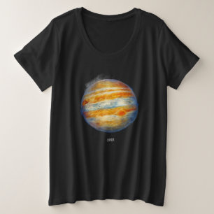 ジュピター惑星アートワーク – 宇宙宇宙イラストレーション プラスサイズTシャツ