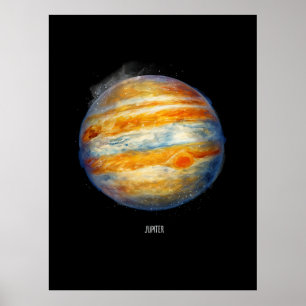 ジュピター惑星アートワーク – 宇宙宇宙イラストレーション ポスター