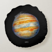 ジュピター惑星アートワーク – 宇宙宇宙イラストレーション ラウンドクッション (裏面)