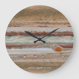 ジュピター赤いスポットのクローズアップ写真 ラージ壁時計