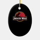 ジュラおもしろいシック溶接ギフト セラミックオーナメント (正面)