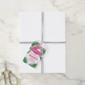 ジュラシックありがとうラベルピンクジュラシックパーティーラベル ギフトタグ (より糸付き)