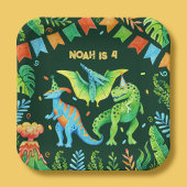 ジュラシックかわいい恐竜の少年の誕生日パーティー ペーパープレート