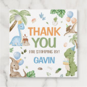 ジュラシックかわいい恐竜の誕生日パーティースクエア フェイバータグ (正面)