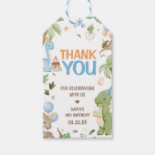 ジュラシックかわいい恐竜の誕生日パーティーメッセージカード ギフトタグ (正面)