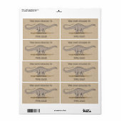 ジュラシックディオナアパトサウルス蔵書票 ラベル (フルシート)