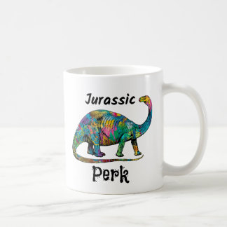 ジュラシックパークのカラフル恐竜 ホワイト コーヒーマグカップ