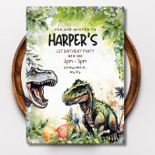 ジュラシックパーティーTレックス恐竜1st誕生日 招待状