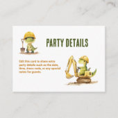 ジュラシック建設現場の少年誕生日パーティー エンクロージャーカード (正面)