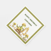 ジュラシック建設現場少年誕生日 スタンダードランチョンナプキン (角)