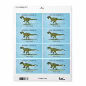 ジュラシック恐竜アロサウルス蔵書票 ラベル (フルシート)