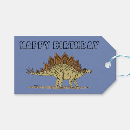 ジュラシック恐竜ステゴサウルス ギフトタグ (正面(横))