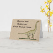 ジュラシック恐竜ブラキオサウルス誕生日カード カード (黄色い花)