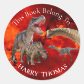 ジュラシック火災世界恐竜巻 ラウンドシール (正面)