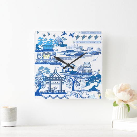 ジュラシック青柳の時計 スクエア壁時計 (ホーム)