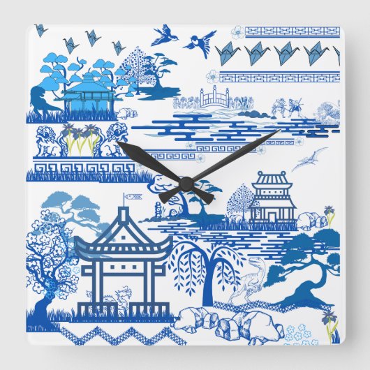 ジュラシック青柳の時計 スクエア壁時計 (正面)