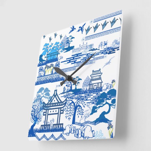 ジュラシック青柳の時計 スクエア壁時計 (傾斜)