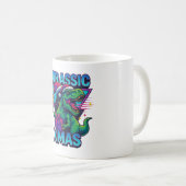 ジュラシック・クリスマスT-Rex - レトロ80sネオンダイナソーXmas コーヒーマグカップ (正面右)