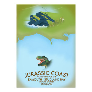 ジュラシック・コースト イングランド サウス・コースト 旅行ポスター フォトプリント           