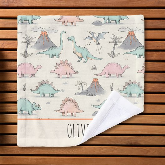 ジュラシック・ランドのかわいい串型恐竜 ウォッシュタオル