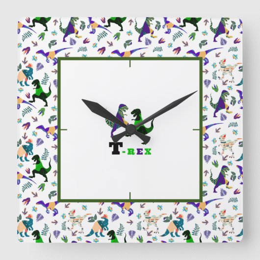 ジュラシック・ワールド スクエア壁時計 (正面)