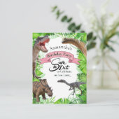 ジュラシック・ワールド 恐竜 ジャングル ガーリー ポストカード (スタンド正面)