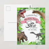 ジュラシック・ワールド 恐竜 ジャングル ガーリー ポストカード (正面/裏面)