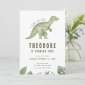 ジュラシックTレックスディノ恐竜誕生日招待状 招待状 (スタンド正面)