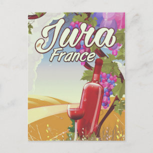 ジュラフランスぶどう畑旅行ポスター ポストカード