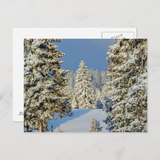 ジュラ山(冬の日没、スイス) ポストカード (正面/裏面)