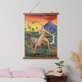 ジュラ紀のジャングル 吊り下げ型タペストリー (寝室)