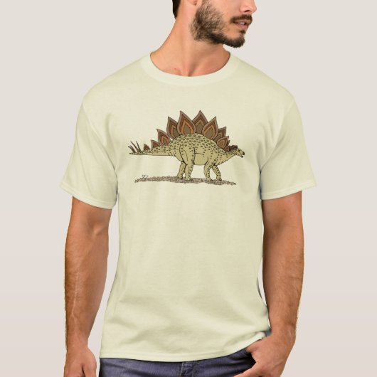 ジュラ紀の恐竜ステゴサウルス Tシャツ (正面)