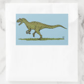 ジュラ紀の恐竜 長方形シール (バッグ)