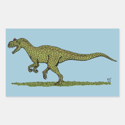 ジュラ紀の恐竜 長方形シール (正面)