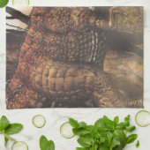 ジュラ紀の旅：自然の生息地の恐竜 キッチンタオル (折り畳み)