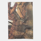 ジュラ紀の旅：自然の生息地の恐竜 キッチンタオル (縦)