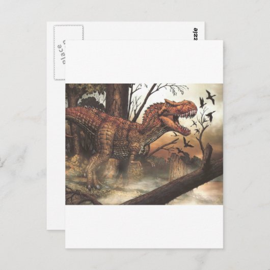 ジュラ紀の旅:自然の生息地の恐竜 ポストカード (正面/裏面)