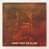 ジュラ紀化石 ガラスコースター (正面)